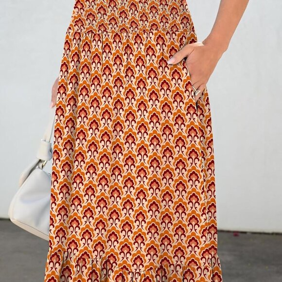 Maxi Skirts for Women 2025 Summer Boho Long Flowy Floral Elastic High Waist Skir - Picture 5 of 6